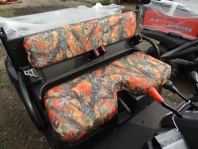 Buy Kubota RTV 400/500/520 Orange Camo Seat Covers Bench Seat With Indent. • 45.95$
