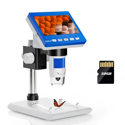 Buy Elikliv Coin Microscope 4.3'' Screen 1000x Digital Microscope For Kids Adults • 52.98$