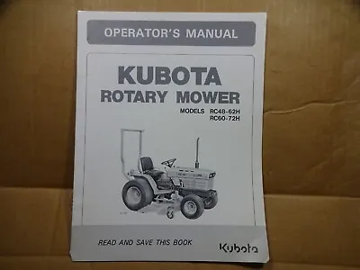 Buy Kubota RC48-62H RC60-72H Rotary Mower Owners Operators Parts Manual • 15$