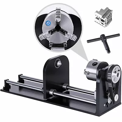 Buy VEVOR Rotational Rotary Axis W/ 3-Jaw Chuck For 60/100/130W CO2 Laser Engraver • 0.99$