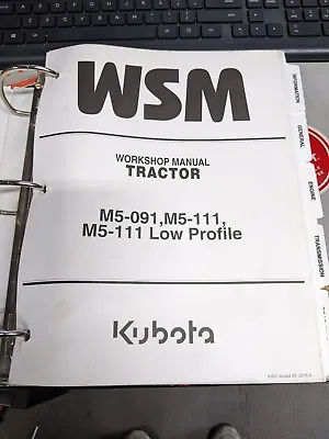 Buy Kubota M5-091 M5-111 M5-111 Low Profile Tractor Shop Service Repair Manual • 50$