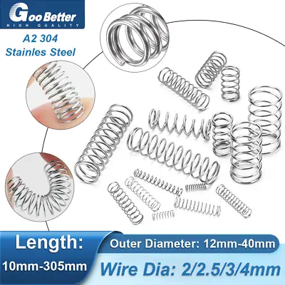 Buy 2mm-4mm Wire Diameter Compression Spring Stainles Steel Pressure Small Springs • 30.49$