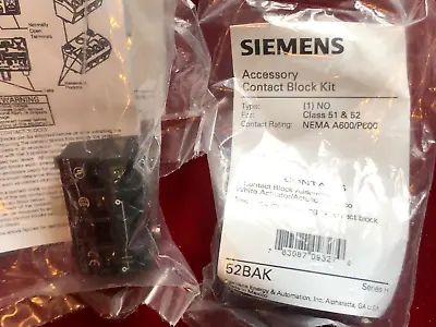 Buy Siemens  (1)NO Contact Block 52BAK • 9.99$