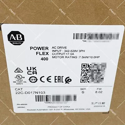 Buy New Sealed 22C-D017N103 Allen-Bradley PowerFlex 400 AC Drive Free Shipping • 828$