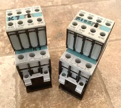Buy (2) Siemens Contactors 3RT1025-1A With Auxiliary Contact Blo 3RH1921-1FA22 • 45$