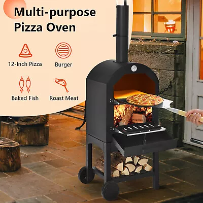 Buy Pizza Oven Charcoal BBQ Grill Steel Smoker Outdoor Portable Pizza Maker Grill • 362.22$