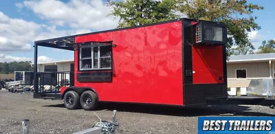 Buy 2022 8x22 Bbq Porch Enclosed Concession Trailer Vending 8 X 22 Electrical W Sink • 22,995$