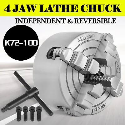 Buy 80-160mm 4Jaw Metal Lathe Chuck K72 External Jaw Grinding Independent Reversible • 49.99$