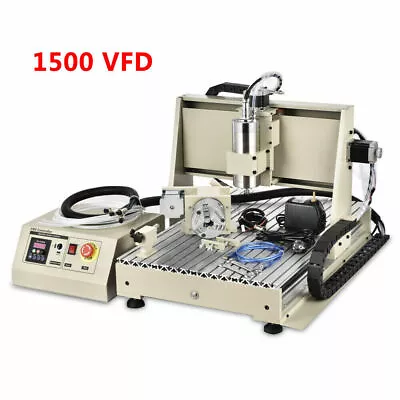 Buy 1500W USB 4Axis CNC 6040 Router Engraver VFD Spindle Woodworking Milling Machine • 1,199$