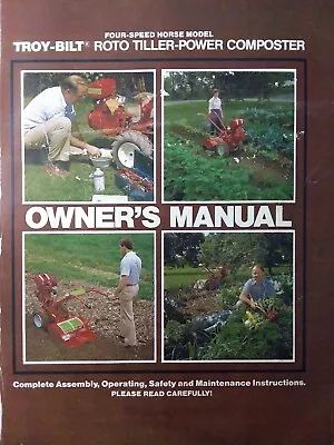 Buy Troy-Bilt Horse Roto Tiller Tractor Owners & Repair Manual 4-Speed 82 Garden-Way • 179.95$