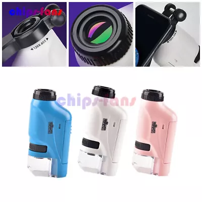 Buy Kids Handheld Portable Microscope 60-120x Pocket Microscope With LED Light Toy • 3.62$