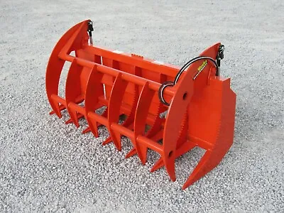 Buy 72  Brush Root Rake Clam Grapple Attachment Fits Skid Steer Tractor Quick Attach • 1,999.99$