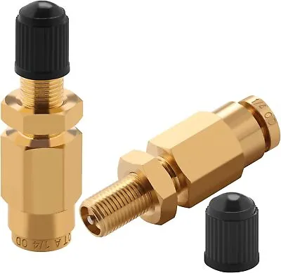 Buy 1/4  Inflation Schrader Valve With Push To Connect Semi Truck Trailer Tractor  • 13.89$