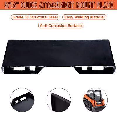Buy 5/16   Quick Attachment Mount Plate For Kubota Bobcat JD Skidsteer Thick Steel • 116.51$