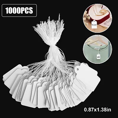 Buy 1000x White Sale Price Garment Tags Hang String Cloth Labels For Boutique Retail • 15.98$