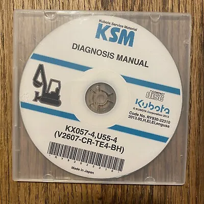 Buy Kubota  KX057-4  U55-4 Excavator Diagnosis Service Manual CD • 25$