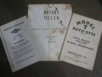 Buy Rotto-Ette Model# T Roto Tiller Owners & Parts & Maintenance Manual Troy Bilt • 15$