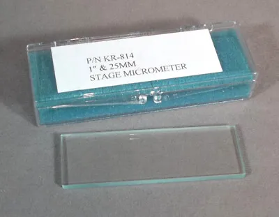 Buy Microscope Stage Micrometer Slide # KR814 Two Rulers: 1  And 25mm EX+ • 138.88$