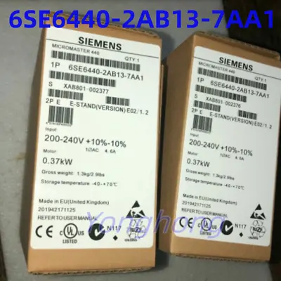 Buy New Siemens MICROMASTER440 Without Filter 6SE6440-2AB13-7AA1 6SE6 440-2AB13-7AA1 • 475.65$