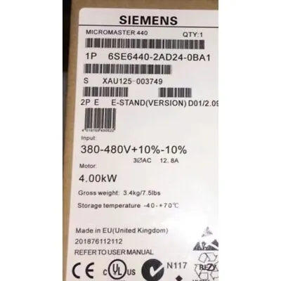 Buy New Siemens 6SE6440-2AD24-0BA1 6SE64402AD240BA1 MICROMASTER440 With Filter • 630.49$