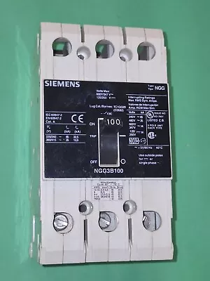 Buy NGG3B100 - Siemens 100 Amp / 480 Volt / 3 Pole Circuit  Breaker • 239$