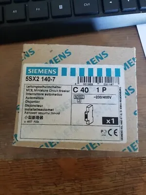Buy SIEMENS 5SX2-140-7 40A 230/400V 1p 40a Breaker • 25.99$