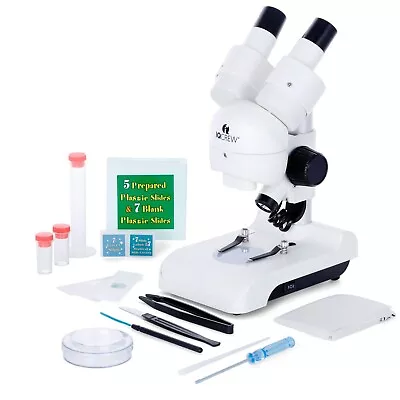 Buy IQCrew Amscope 30X Deluxe All-In-1 Portable Stereo LED Microscope +Accessory Kit • 69.99$