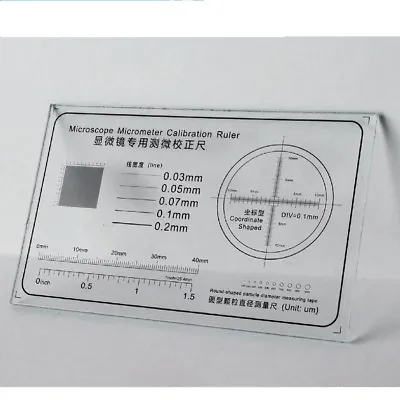 Buy Microscope Stage Micrometer Calibration Slide Ruler Glass Gauge • 26.99$