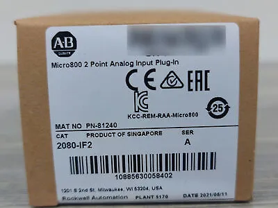 Buy New AB 2080-IF2 Allen-Bradley Micro800 2 Point Analog Input Plug-In 2080IF2 • 83$