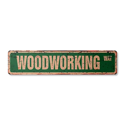 Buy WOODWORKING Vintage Street Sign Carpenter Carver Cabinetmaker Wood Builder • 13.99$