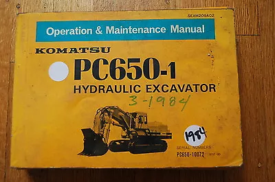 Buy KOMATSU PC650-1 TRACKHOE EXCAVATOR CRAWLER Maintenance Operator Manual Operation • 39.96$