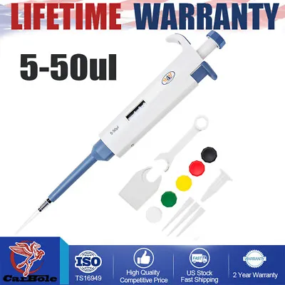 Buy 5-50ul Micro Single Channel Adjustable Lab Pipetman Pipettor Pipet Pipette Sets • 26.99$