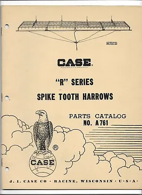 Buy Original 11/1958 Case R Series Spike Tooth Harrows Parts Catalog Form # A761 • 13$