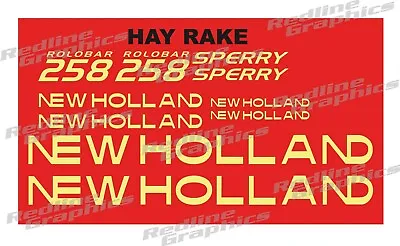 Buy New Holland Sperry 258 Rolobar Hayrake Decals Free Shipping • 85$