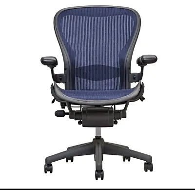 Buy Herman Miller Aeron Mesh Office Chair Medium Size B Fully Adjustable Lumbar Blue • 489.97$