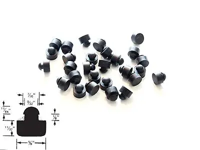 Buy 25 Push-in Rubber Bumper Feet Stem Stoppers/Hole Plug 1/8 Groove  Fits 9/32 Hole • 14.24$
