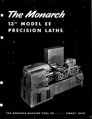 Buy Monarch 13’’ Model EE Precision Lathe 1953 Catalog - Reprint • 11.98$