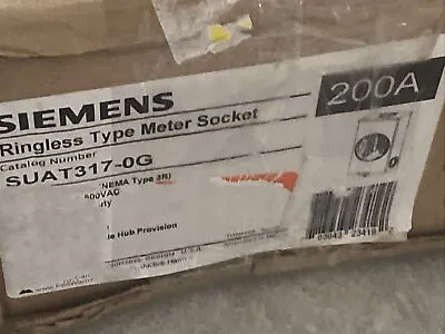 Buy Siemens SUAT317-0G 200-Amp, 4 Jaw, Ringless Cover, Overhead Feed, Meter Socket  • 159.99$