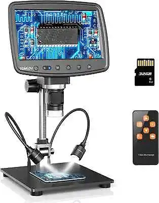 Buy TOMLOV 7  Lcd HDMI Digital Microscope 1200X,10 Inch Stand Coin Microscope Camera • 129$