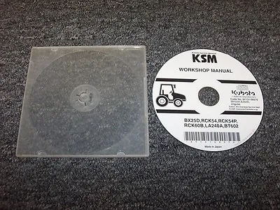 Buy Kubota BX25D RCK54 RCK54P Tractor Workshop Shop Service Repair Manual DVD • 55.30$
