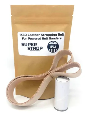 Buy 1x30 In. Leather Honing Belt SUPER STROP Fits 1x30 Belt Sanders Razor Sharp Edge • 17.99$