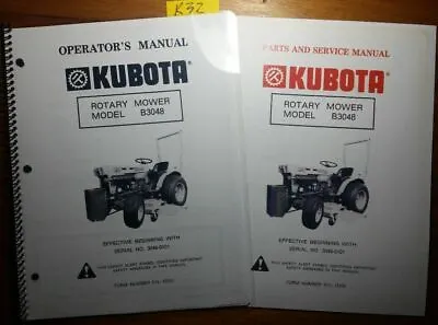Buy Kubota B3048 Mower For B6100 B7100 Owner's Operator's + Parts & Service Manual • 16.99$