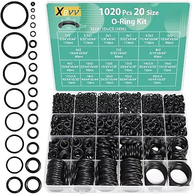 Buy 1020 Pcs O Ring Kit 20 Size Nitrile Rubber Oring Assortment Set For Car Auto Veh • 13.69$
