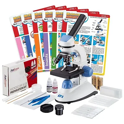 Buy IQCrew 40X-1000X Dual Illumination Microscope, Slide Prep Kit & Experiment Cards • 113.99$