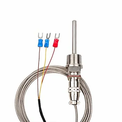 Buy CrocSee RTD Pt100 Temperature Sensor Probe 3 Wires 2M Cable Thermocouple • 23.72$