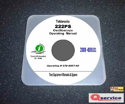 Buy Tektronix 222PS Digital Oscilloscope Operating + RS232 Interfacing Manuals CD • 11.99$