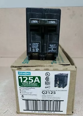 Buy 1) New! Siemens Q2125 125-Amp Double Pole Type QP Circuit Breaker • 66.15$