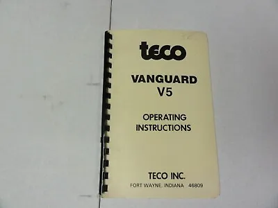 Buy Teco Vanguard V5 Aerial Device Operating Instructions Manual • 25$