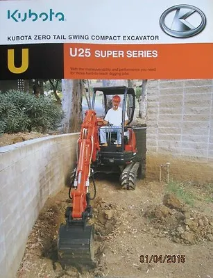 Buy Kubota Compact Excavator U25 Super Series Brochure Factory Original • 8.73$