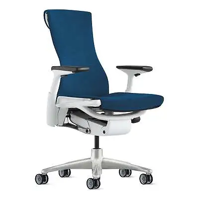 Buy Herman Miller Embody Chair  - Blue Grotto Medley With White Titanium Frame (NEW) • 2,049$